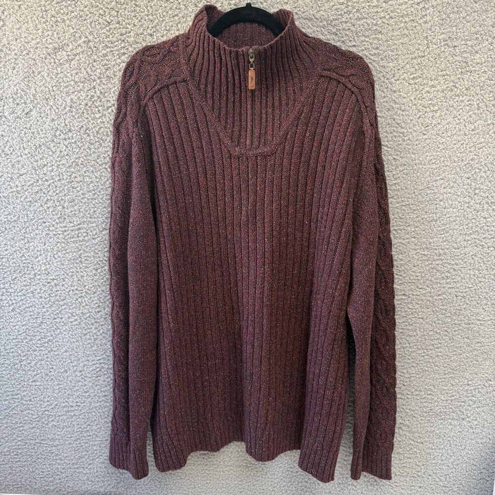 Tommy Bahama Sweater Mens XXL Merino Wool Silk 1/4 Zip Academia Preppy 2XL